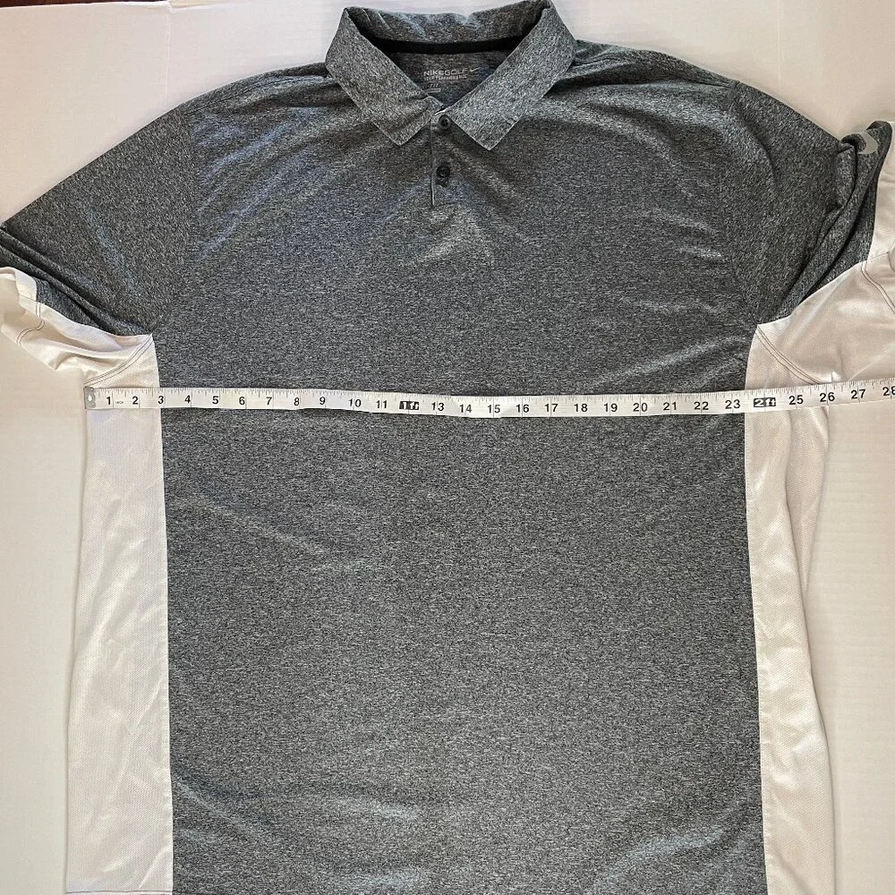 Nike Golf Tour Performance Dri Fit Shirt Men's 2XL Gray Short Sleeve Polo Golfer